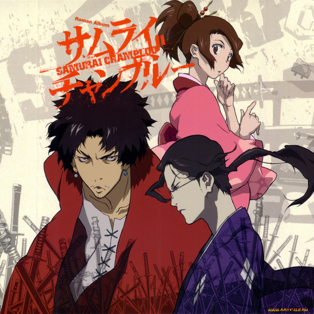 Обои Аниме Samurai Champloo, обои для рабочего стола, фотографии аниме,  samurai champloo, art, kazuto, nakazawa, samurai, champloo, jin, fuu,  mugen, самурай, чамплу, трое, кимоно, очки, катана, доспехи, иероглифы Обои  для рабочего стола,